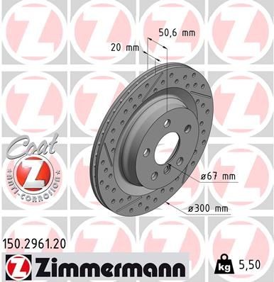 Bremseskive ZIMMERMANN 150.2961.20