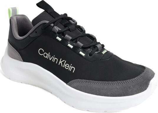 Calvin Klein Light Eva Runn Ess Laceup Ny Su BLACK GRANITE GRAY WHITE GREEN 46 x 46 Calvin Klein Light Eva Runn Ess Laceup Ny Su BLACK GRANITE GRAY WHITE GREEN 46 x 46