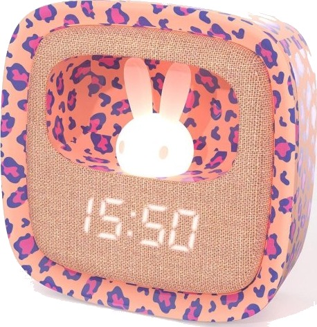 Mobility On Board Vekkerklokke med Lys Billy Clock Leopard Rose
