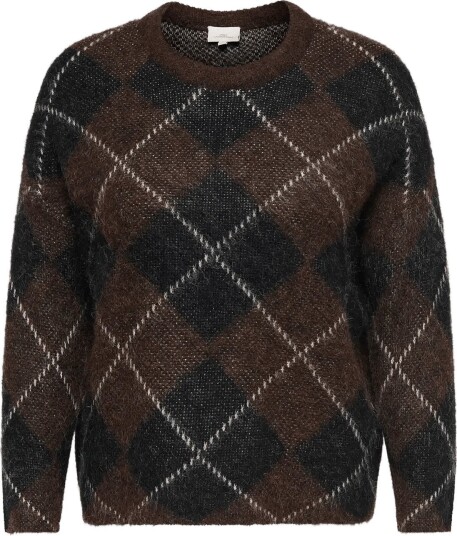 ONLY Carmakoma Carnoeme Ls Pattern O Neck Knt COFFEE BEAN 46 48 ONLY Carmakoma Carnoeme Ls Pattern O Neck Knt COFFEE BEAN 46 48