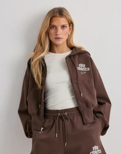 Nike Brun W Nk Phnx Flc Fz Hd Gls