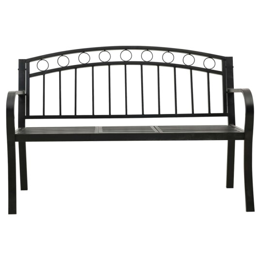 vidaXL Hagebenk med bord svart 120 cm stål vidaXL Hagebenk med bord svart 120 cm stål
