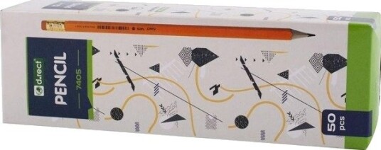 D.Rect Pencil Hb 7405 Wooden With Eraser (50 Pcs) D.Rect