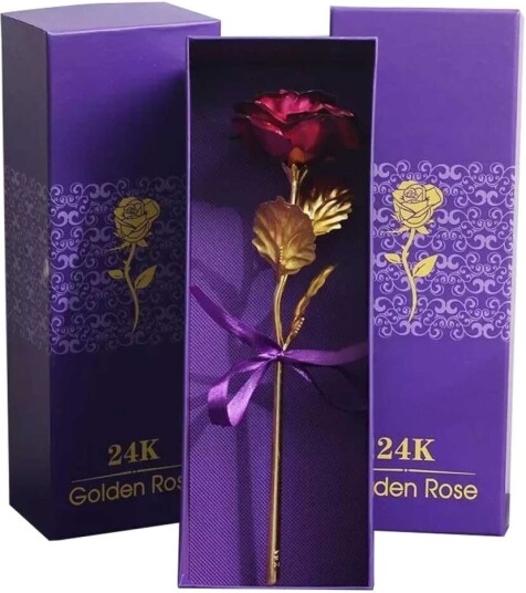 Megabilligt Rosa 24 karat gullbelagt rose 24k i gavepakke