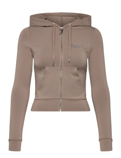 Juicy Couture Oola Diamante Jersey Hoodie Beige XXS