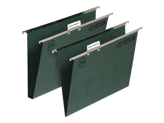 Elba Verticfile Ultimate Hengefil 30 Mm For Foolscap Uk-Grånn (En Pakke 50)