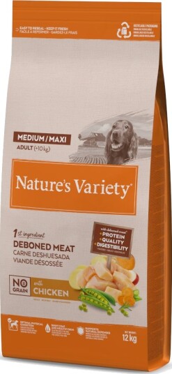 Nature’S Variety Tørrfôr Adult Nature'S Variety No Grain Medium Maxi Frittgående Kylling 2 X 12 kg