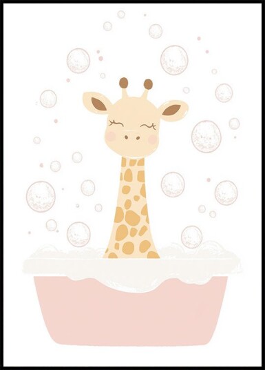 Giraffe Bath Plakat Plakat / 50x70cm