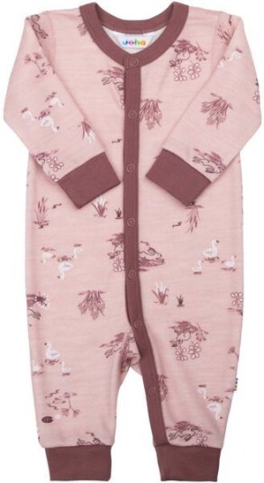 Joha Goose/Propeller heldress/pyjamas ull/bambus Lt. pink