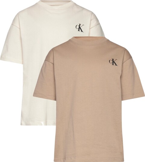 Calvin Klein 2 Pack Monogram Top Ss Cream 140