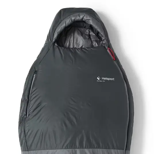 Helsport Explorer Pro Fiber -5 185cm Sovepose med Ventilasjon Grå/Rød
