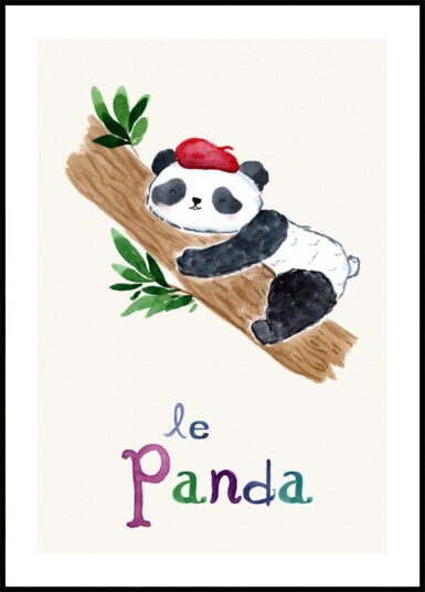 Sleeping French Panda Plakat / 21x30 Sleeping French Panda Plakat / 21x30