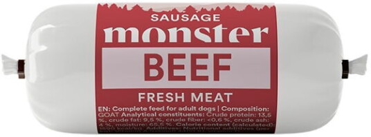 Monster Pet Food Hundepølse Biff 80 g - Våtfôr til Hund
