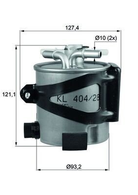 Drivstoffilter MAHLE ORIGINAL KLH 44/25 Drivstoffilter MAHLE ORIGINAL KLH 44/25