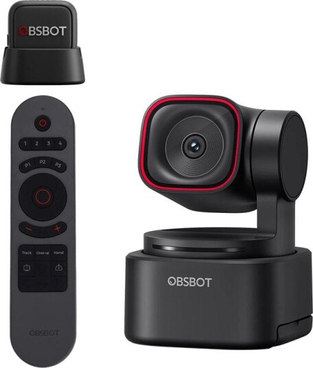 OBSBOT Tiny 3 Lite 4K Webkamera med Fjernkontroll og Mikrofon HDR AI-Sporing
