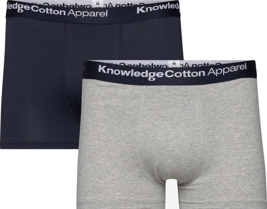 Knowledge Cotton Apparel 2 Pack Boxer Briefs GREY MELANGE XXL