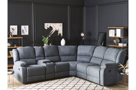 Hjørnesofa 5 seters justerbar grå ROKKE Grå