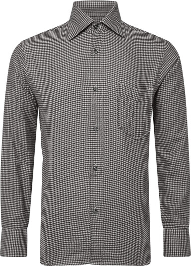 Oscar Jacobson Straight Fit Casual Spread Houndstooth Brown L
