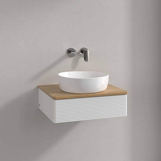 Villeroy & Boch  Antao Servantskap med 1 skuff 60x50x19 cm m/lys Hvit Blank/Eik