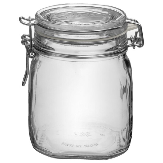 Bormioli Rocco Glass med hengslet lokk Fido Herm; 75cl, 13.1x13.6 cm (ØxH); Transparent; 12 Stykk / Forpakning