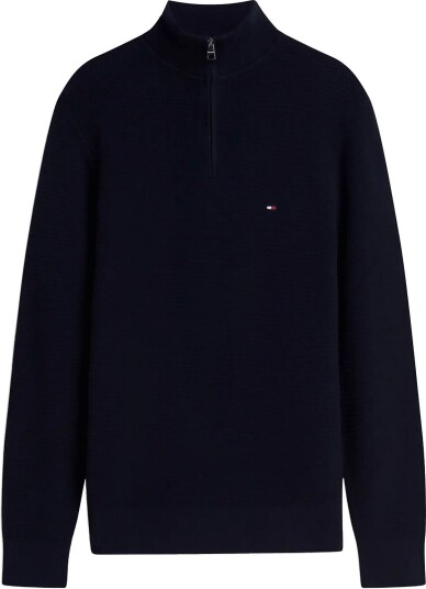 Tommy Hilfiger Pima Ctn Cash Structure Zip Mock NAVY BLUE XXL