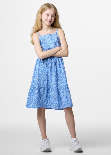 Seaside Miami Strap Dress Jr Blue Flower 150 Skjørt