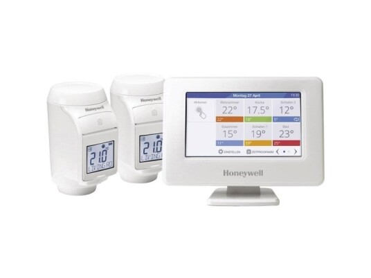 Thr99c3102 Evohome: Kontroller, Base Med Strømforsyning, 2 Hr92 Regulatorer, 2 Adaptere, 2 Stativer