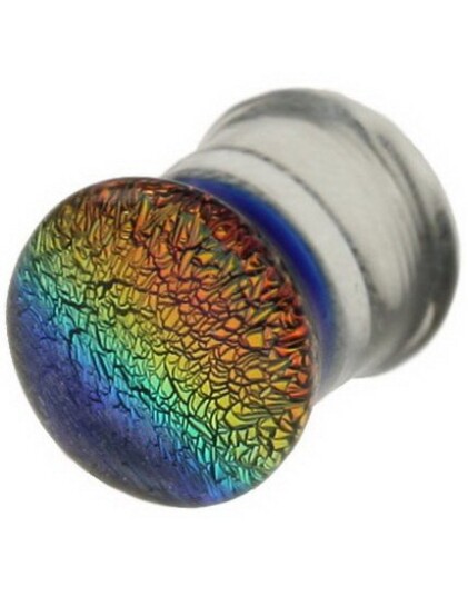 Utgått Pyrex Piercing Plugg Glitter MultiColor 12 mm