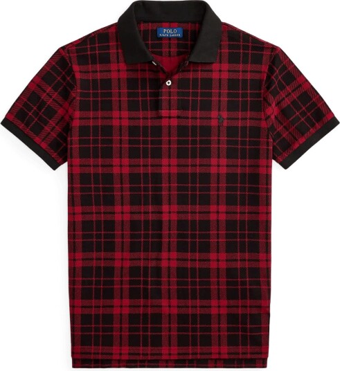 Polo Ralph Lauren Custom Slim Fit Plaid Mesh Polo Shirt WINDSOR COURT PLA S