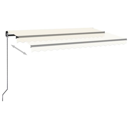 vidaXL Manuell uttrekkbar markise 400x350 cm kremhvit
