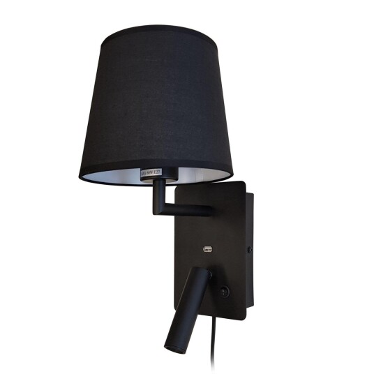Design by Grönlund Denver vegglampe med USB - Svart Design by Grönlund Denver vegglampe med USB - Svart