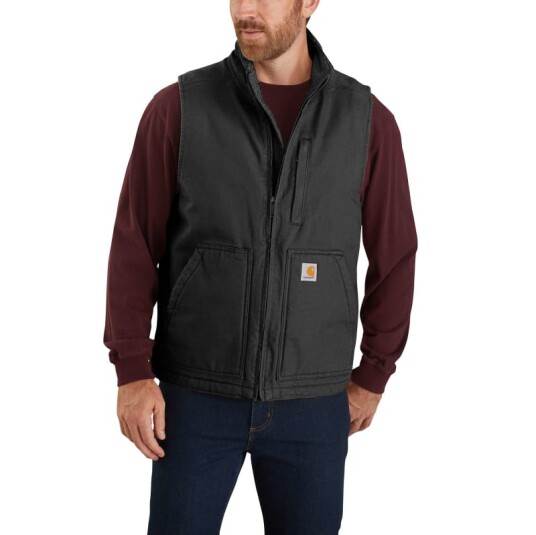Carhartt Men's Washed Duck Lined Mock Neck Vest XXL , Black Carhartt Men's Washed Duck Lined Mock Neck Vest XXL , Black