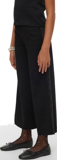 Vero Moda Girl Berlin bukse Wide Mid Waist glitter svart (134 / 9 år)