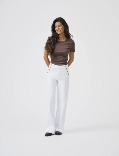 ONLY Onlmadison Hw Button Wide Dnm 730 Noos White 30 x 32