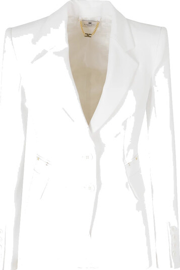 Elisabetta Franchi Dame Jakker Hvit M, Elisabetta Franchi Dame Jakker Hvit M,