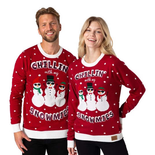 Silly Santa Snowmies Julegenser - Medium
