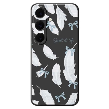 Samsung Galaxy S25 FE Fjærmønster TPU deksel Svart