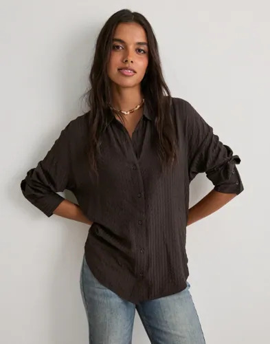 Only Brun Onloregon Bari L/S Shirt Wvn