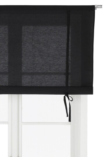 &Home Roll up gardin halvpanama Svart