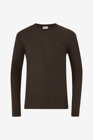 Lindbergh Pullover Merino Knit O neck Brun