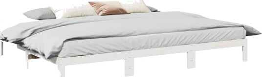 Familiesengeramme uten madrass hvit 240x200 cm heltre furu 8721158648310