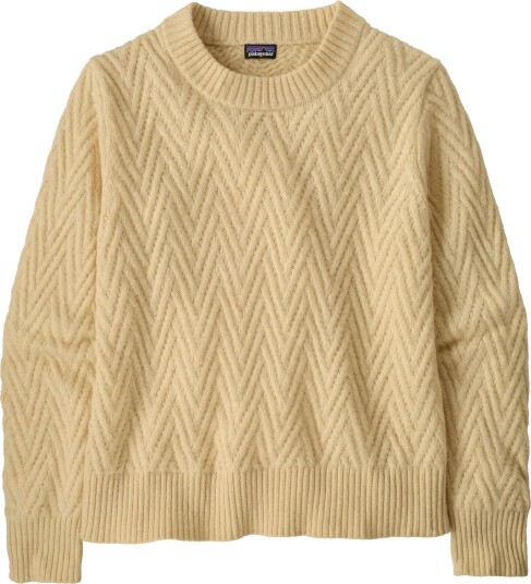 Patagonia Women'S Recycled Wool Blend Crewneck Sweater Chevron Cable: Dark Natural L