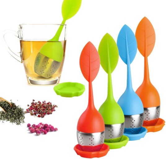Generic Tesil Blad / Sil til Te Teholder i Silikon & Rustfritt Stål