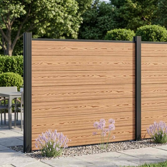 vidaXL Gjerdeplate WPC og Aluminium Brun