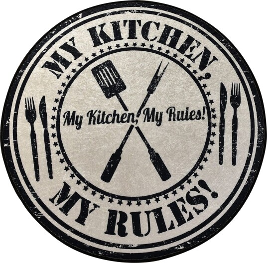Round Matte My Kitchen (100) - Flerfarget/Fløyel