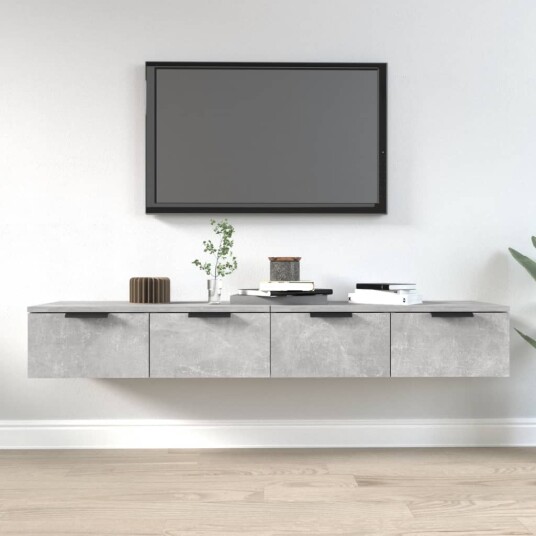 vidaXL Veggskap 2 stk betonggr? 68x30x20 cm konstruert tre vidaXL Veggskap 2 stk betonggr? 68x30x20 cm konstruert tre