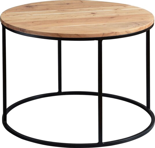 Gorizia Sofabord 60 cm Rundt - Akacia/Svart