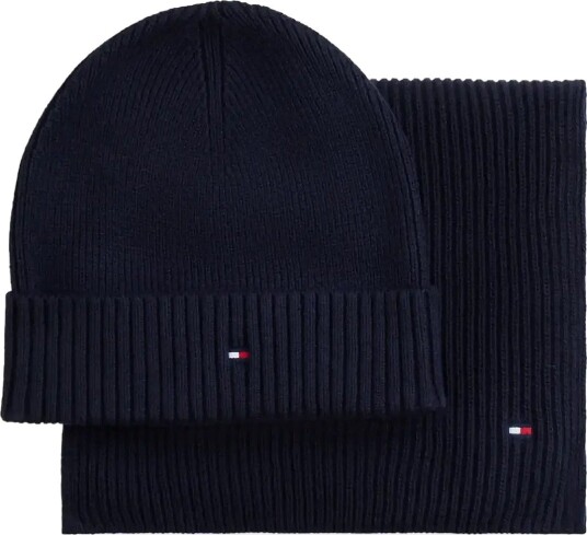 Tommy Hilfiger Th Flag Beanie And Scarf SPACE BLUE One Size