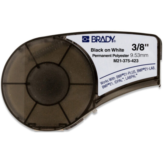 Brady M210 Polyester Tape 9,5 mm Sort På Hvit Brady M210 Polyester Tape 9,5 mm Sort På Hvit