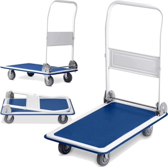 Håndtrukket transportvogn HM-505 hvit-blå